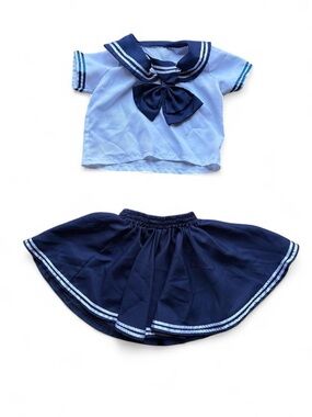 ✨Navy blue and white sailor shirt and skirt Kids set Size XL✨